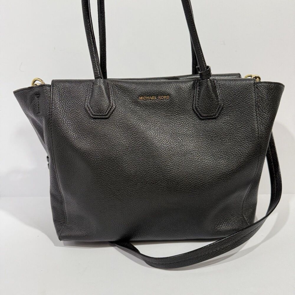 Michael Kors Studio Mercer Large Black Leather Satchel - Picture 15 of 16